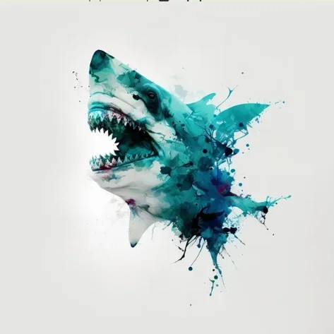 Prompt: t-shirt design, picture of a shark with its mouth open, a minimalist painting by Alberto Seveso, cgsociety, shock art, wallpaper, movie poster, poster art