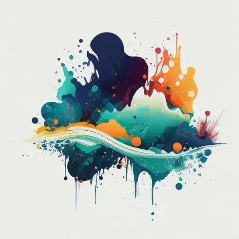 Prompt: t-shirt design, abstract painting of a wave with colorful paint splatters on it by Petros Afshar, featured on dribble, abstract art, detailed painting, artwork, art